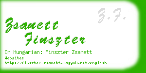 zsanett finszter business card